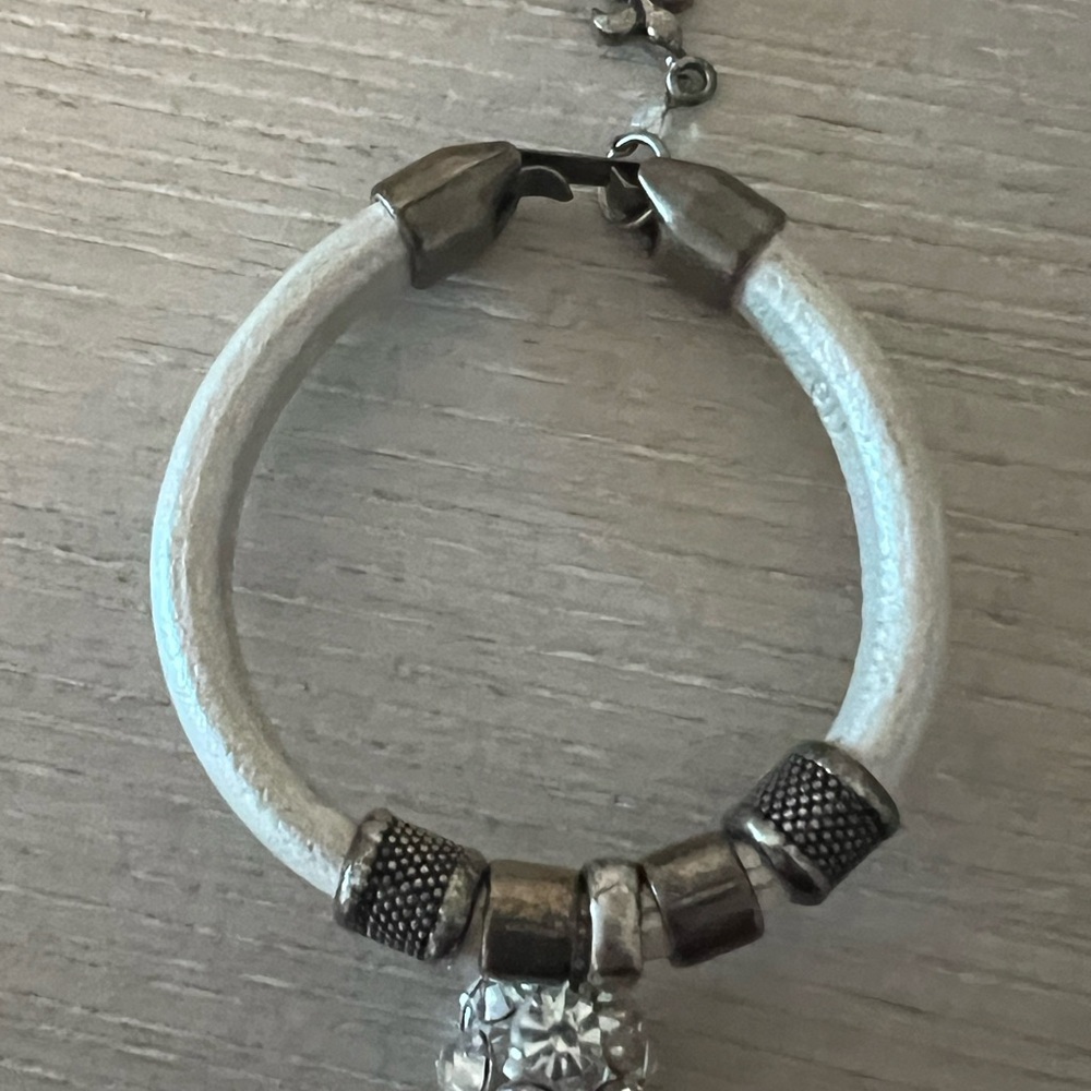 Vintage Silver and White Charm Bracelet